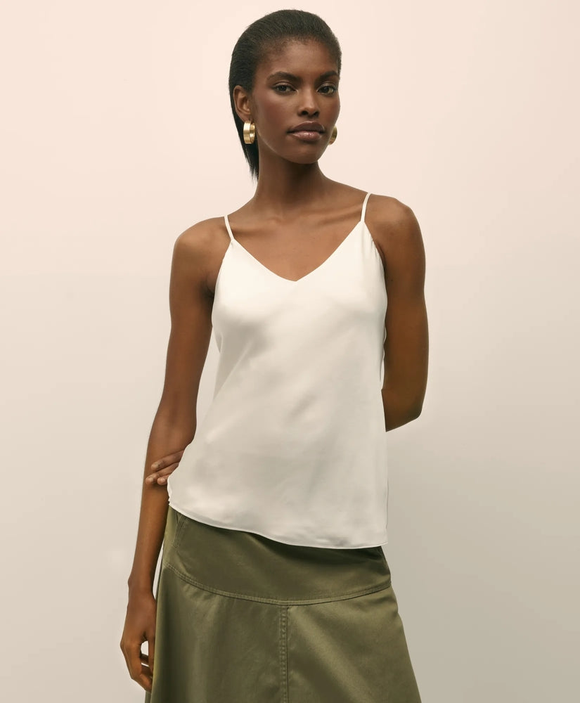 V-Neck Camisole in Washable Silk Charmeuse