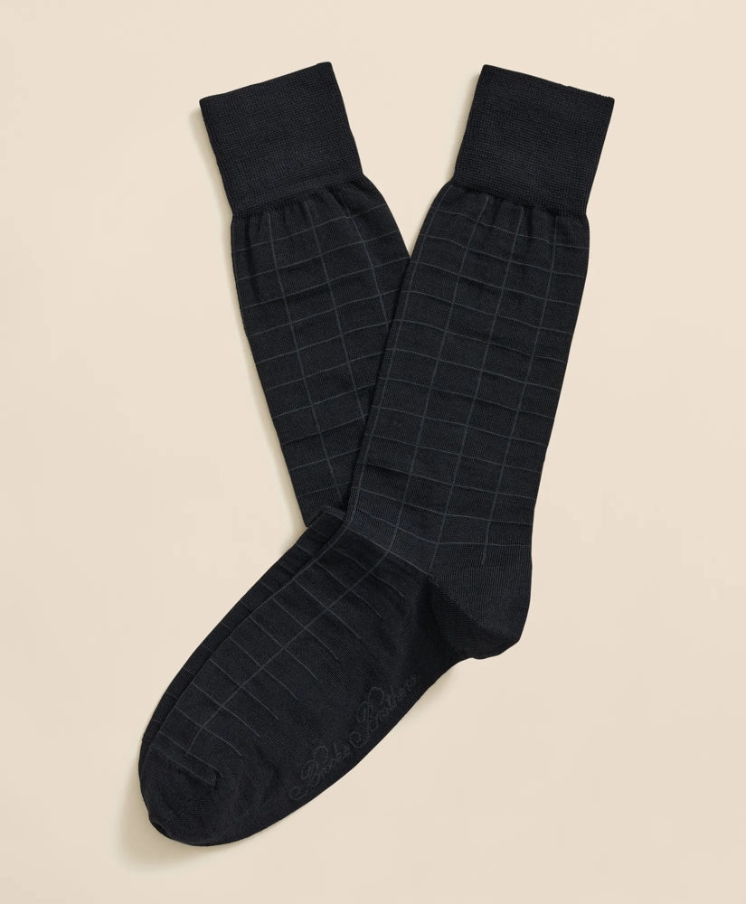 Wool-Blend Windowpane Socks