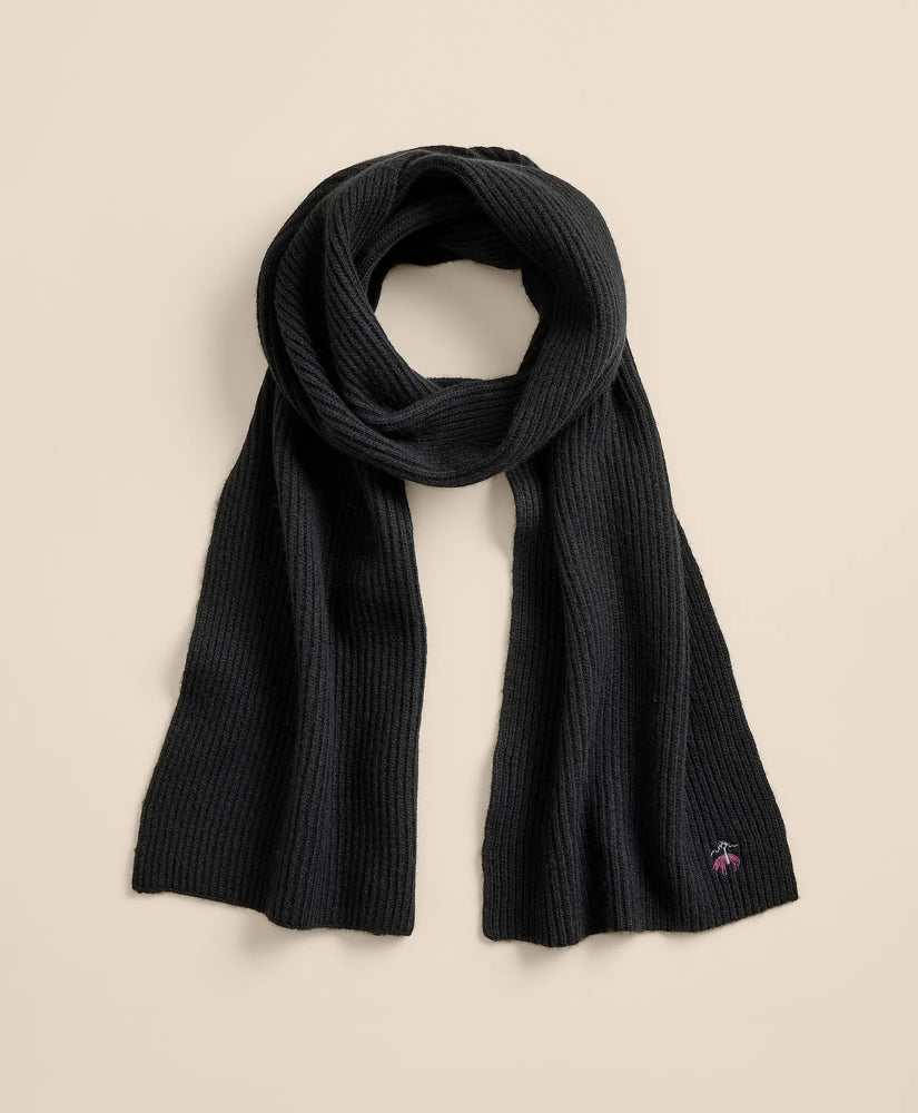 Wool-Cashmere Blend Ribbed Scarf