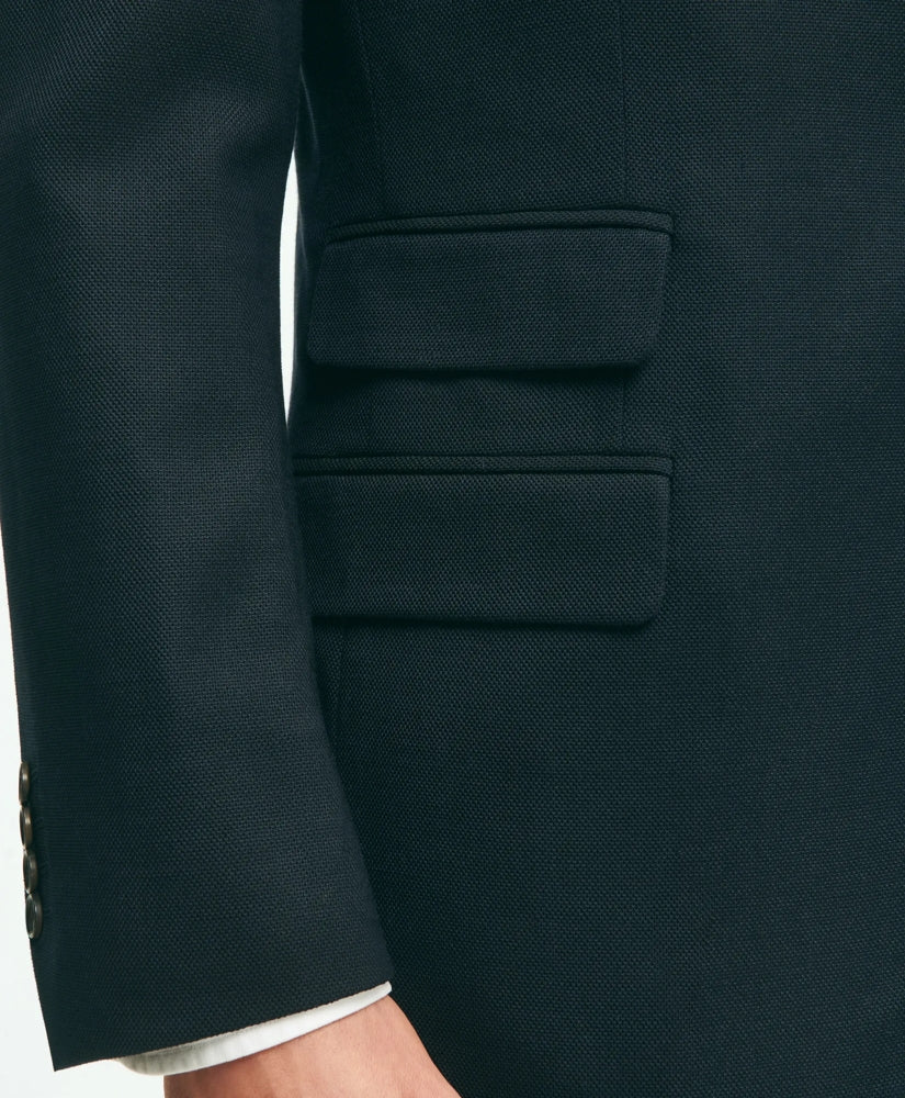 Traditional Fit Stretch Wool Hopsack Blazer