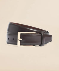 Gold Buckle Leather Dress Belt