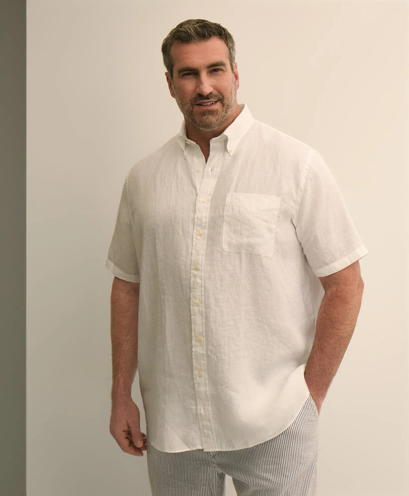 Big & Tall Sport Shirt, Short-Sleeve Irish Linen