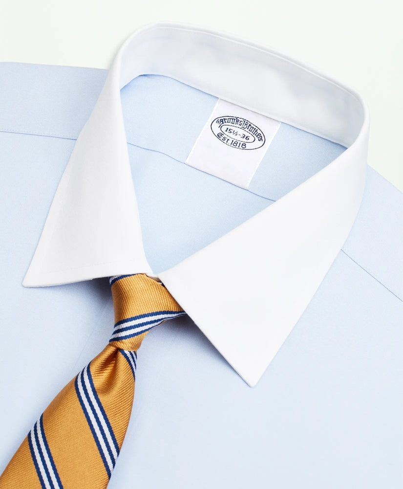 Stretch Supima® Cotton Non-Iron Pinpoint Oxford Contrast Ainsley Collar Dress Shirt