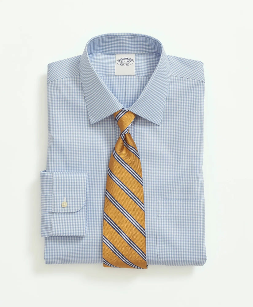 Stretch Supima® Cotton Non-Iron Pinpoint Oxford Ainsley Collar, Gingham Dress Shirt