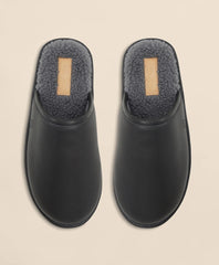 Shearling Lined Leather Slippers