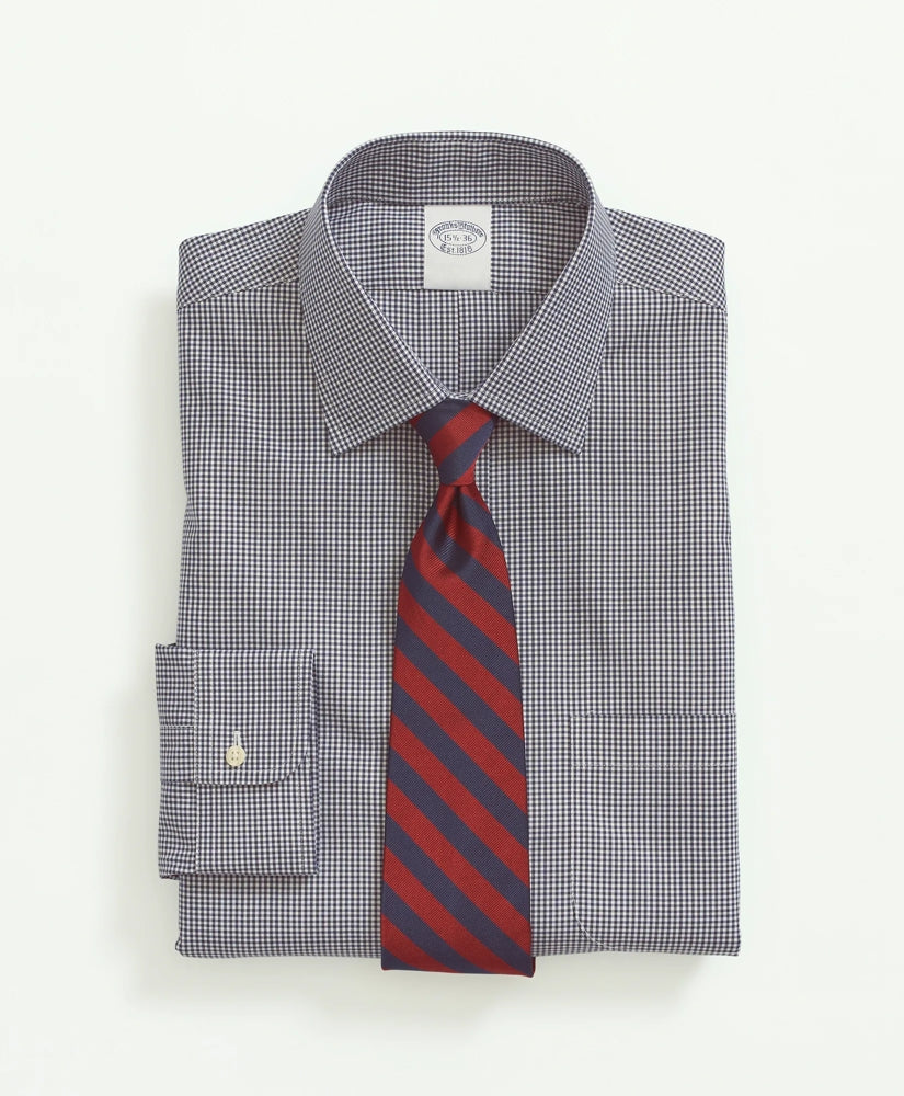Stretch Supima® Cotton Non-Iron Pinpoint Oxford Ainsley Collar, Gingham Dress Shirt