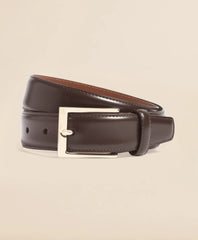 Gold Buckle Leather Dress Belt