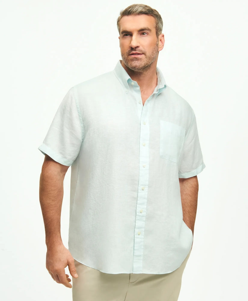 Big & Tall Sport Shirt, Short-Sleeve Irish Linen