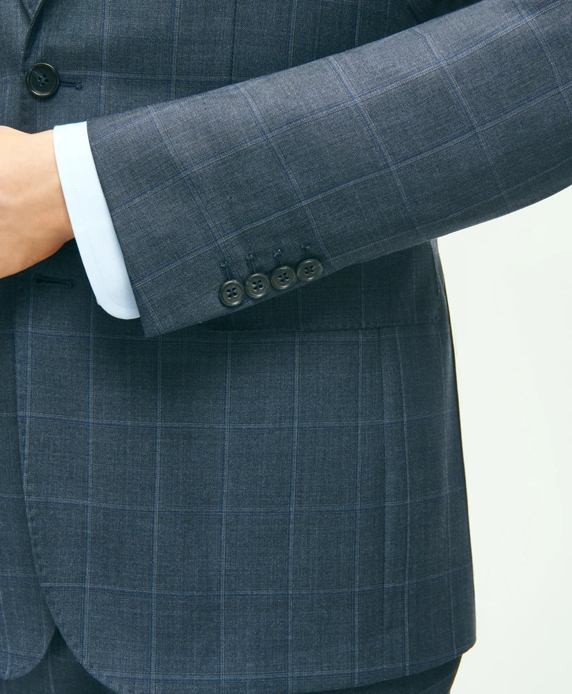 Slim Fit Wool Windowpane 1818 Suit
