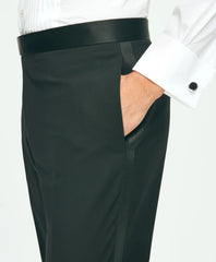 Black Fleece Tuxedo Pants in Wool-Silk